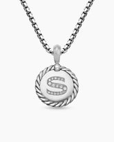 Initial Charm in Sterling Silver with Diamond S